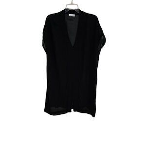 Lacausa Women's‎ Black Sheer V-Neck Tunic Style Size M 100% Viscose Lightweight